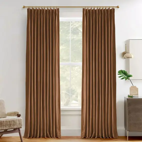 Vol Velvet Blackout Curtains Luxury Heavyweight Luster Custom Drapes | Pleated