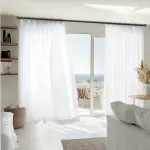Harp Sunlight Filtering Cooling White Sheer Drapes Lightweight Breathable Custom Curtains | Pleated